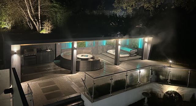 Outdoor party space at the private spa